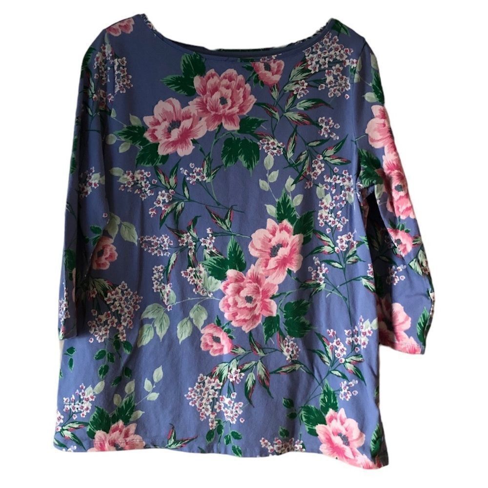Talbots Boatneck Floral Top 1X
